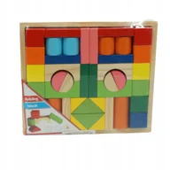 Klocki - DREWNIANE KLOCKI DLA DZIECI KOLOROWE BUDOWANIE - miniaturka - grafika 1