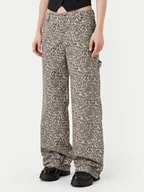 Spodnie sportowe damskie - Noisy May Spodnie materiałowe Jill 27032731 Beżowy Straight Fit - miniaturka - grafika 1