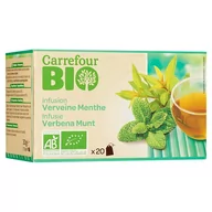 Herbata - Carrefour Bio Ekologiczna herbatka ziołowa werbena i mięta 30 g (20 x 1,5 g) - miniaturka - grafika 1