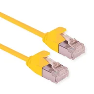 Patchcordy - ROLINE GREEN F/UTP DataCenter Patch Cord Cat.6A Class EA, LSOH, bardzo cienki, żółty, 5 m - miniaturka - grafika 1