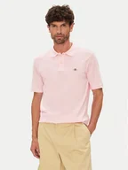 Koszulki męskie - Gant Polo Shield Piqué 2210 Różowy Regular Fit - miniaturka - grafika 1