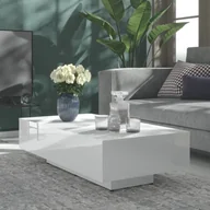 Ławy i stoliki kawowe - VidaXL Lumarko Stolik kawowy, wysoki połysk, biały, 115x60x31, płyta wiórowa 803395 VidaXL - miniaturka - grafika 1