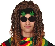 Dodatki do strojów karnawałowych - OKULARY RASTA,  Z LIŚĆMI MARIHUANY, CZARNE - miniaturka - grafika 1