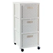 Szafki łazienkowe - Regał łazienkowy duży z 3 szufladami Country biały Rotho - miniaturka - grafika 1