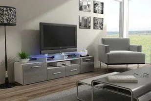 EVORA RTV FRONT SZARY POŁYSK  - Szafki RTV - miniaturka - grafika 1