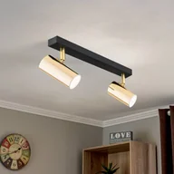 Lampy sufitowe - Argon Spot sufitowy Lund czarny i złoty, 2-punktowy - miniaturka - grafika 1
