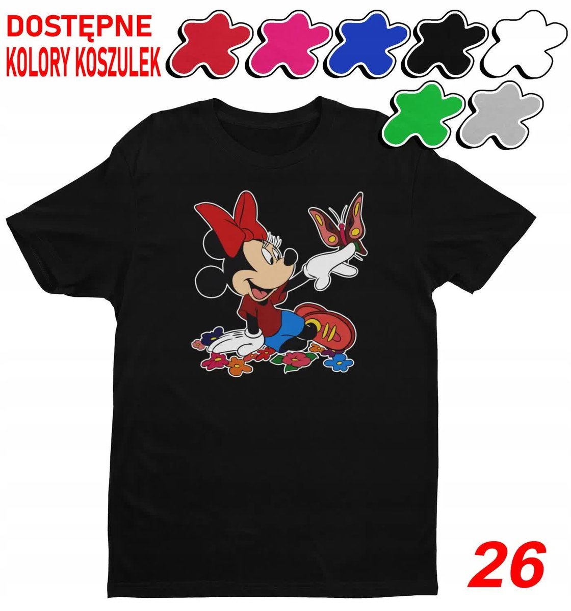Dziecięca Koszulka Z Nadrukiem Duży Wybór Myszka Miki Różne -M 134-140