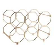 Stojaki na wino - Metalowy składany stojak na wino w kolorze złota PT LIVING Honeycomb - miniaturka - grafika 1