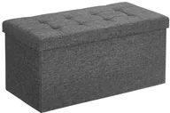 Ławki do przedpokoju - Duża szara składana pufa ze schowkiem K4-N31 - miniaturka - grafika 1