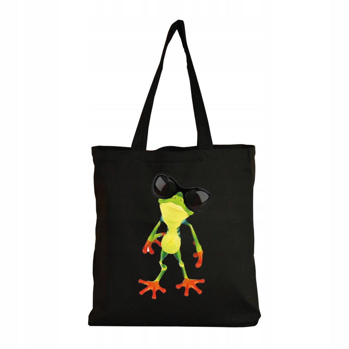 Eko Torba Bawełniana na ramię Zakupy Shopper Żaba Okulary Mem Frog Chill