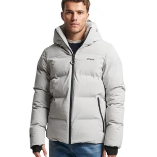 Kurtka męska Superdry Hooded Boxy Puffer puchowa zimowa szara-L - Kurtki męskie - miniaturka - grafika 1