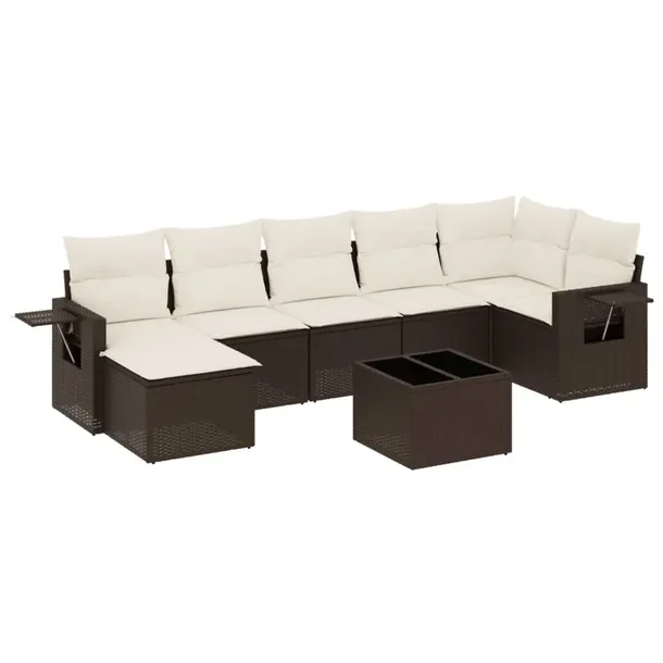 Modułowy zestaw mebli ogrodowych z rattanu PE brązowy 62 x 62 x 69 cm