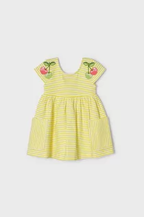 Sukienki - Mayoral Mayoral Sukienka dziecięca kolor żółty mini rozkloszowana - grafika 1