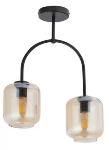 Sigma podwójna lampa sufitowa SHINE 2 32242 czarny żyrandol na 2 żarówki bursztynowe klosze 32242 - Lampy sufitowe - miniaturka - grafika 1