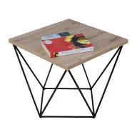 Ławy i stoliki kawowe - Stolik kawowy w stylu industrialnym dąb artisan + czarny W7-C38 - miniaturka - grafika 1