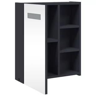 Szafka łazienkowa z lustrem i LED, szara, 45x13x52 cm Lumarko! - Toaletki - miniaturka - grafika 6