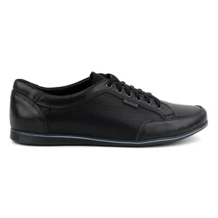 Buty męskie skórzane casual 410KNT czarne - Buty Olivier - Półbuty męskie - miniaturka - grafika 1