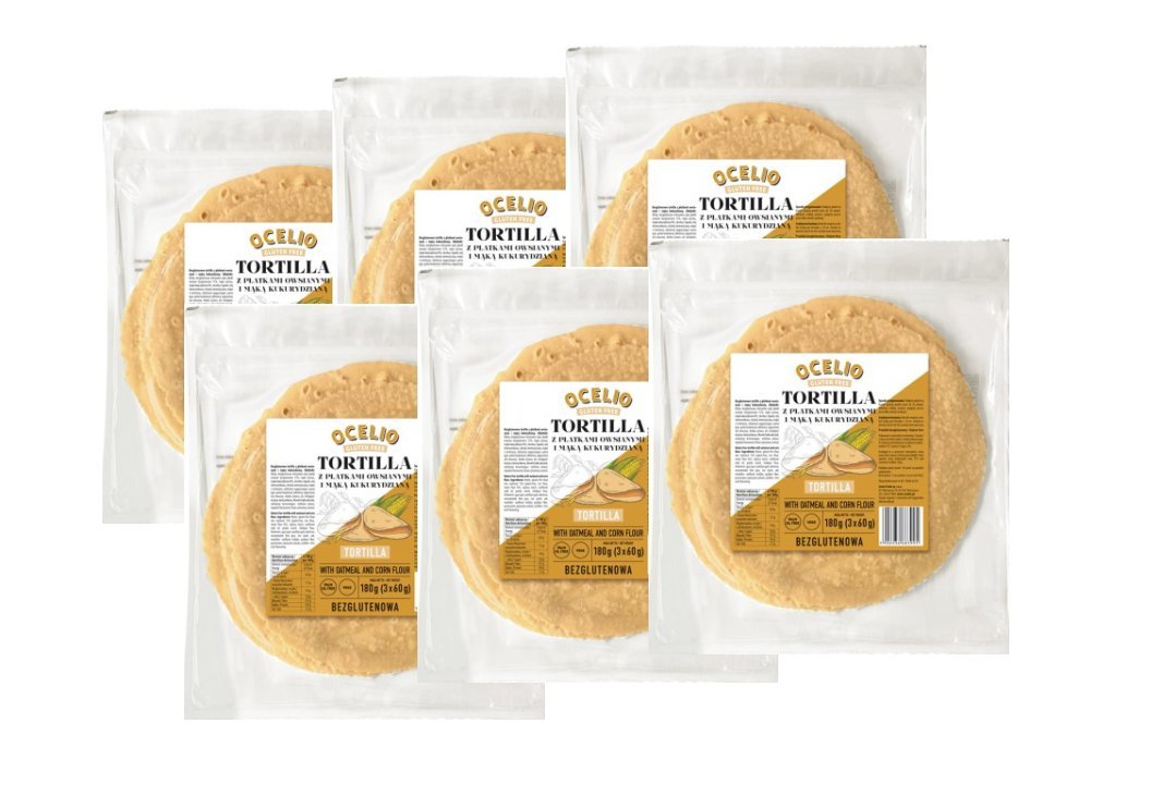 Ocelio Tortilla Owsiana 180g (3x60g) (zestaw 6 szt.)