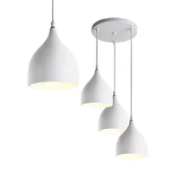 Lampy sufitowe - Lampa wisząca zwis żyrandol lampa na sufit biała LED E27 - miniaturka - grafika 1