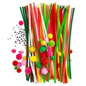 Zabawki kreatywne - Zestaw kreatywny tęczowy 128szt - Dalprint - miniaturka - grafika 1