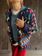 Swetry damskie - Sweter kolorowy - miniaturka - grafika 1