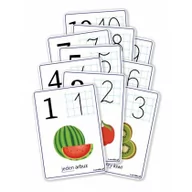 Edukacja przedszkolna - LearnHow Plansze eukacyjne A4 - Cyfry 1-10 10 kart - miniaturka - grafika 1