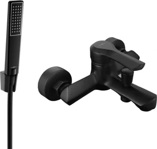 Mexen Sabre R72 bateria wannowa z zestawem prysznicowym, czarna - 7213R72-70 - Zestawy baterii łazienkowych - miniaturka - grafika 1