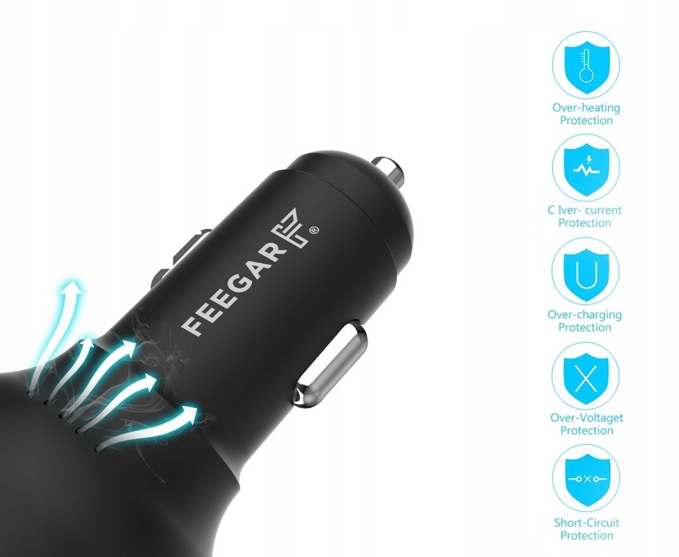 Ładowarka samochodowa PD USB 66W Samsung Xiaomi 9A