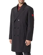 Płaszcze męskie - HUGO Męski płaszcz Marlondo2311, czarny 1, 102 cm, Czarny 1, 60 - miniaturka - grafika 1