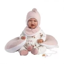 Lalka bobas śmiejący Mimi z podusią rogal 42cm Llorens - Lalki dla dziewczynek - miniaturka - grafika 1