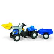 Jeździki dla dzieci - Rolly Toys rollyKid Traktor New Holland z łyżką i przyczepą - miniaturka - grafika 1
