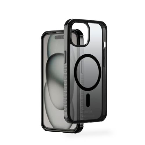 Hama Etui na telefon komórkowy Extreme Protect do iPhone 15 i MagSafe (D3O Bumper, odporne na uderzenia, upadki, nietłukące, magnetyczne etui do ładowania indukcyjnego, gradient) czarne