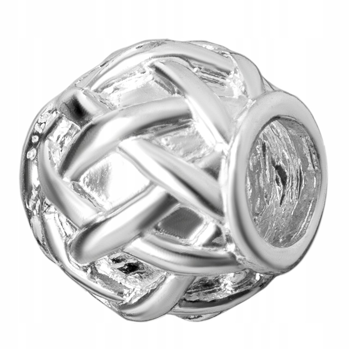 Charms Srebrny Ozdobny Koralik Beads Kółko Kula Ozdobna Kulka SREBRO 925