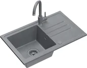 Zlewozmywaki - QUADRON BEN 111 + KATE szary (SILVER STONE) + SYFON z ZAŚLEPKĄ szary HCB7044SZK_PC_3623500_GR_OPK - miniaturka - grafika 1