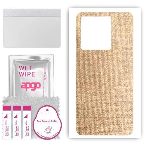 folia naklejka skórka strukturalna na TYŁ do Wiko T20 - Tkanina Denim Beżowy - apgo SKINS