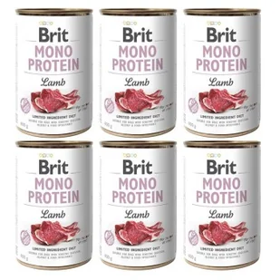 Brit Mono Protein jagnięcina 6 x 400 g - Mokra karma dla psów - miniaturka - grafika 1