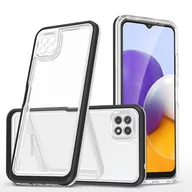 Etui i futerały do telefonów - Clear 3in1 etui do Samsung Galaxy A22 5G żelowy pokrowiec z ramką czarny - miniaturka - grafika 1