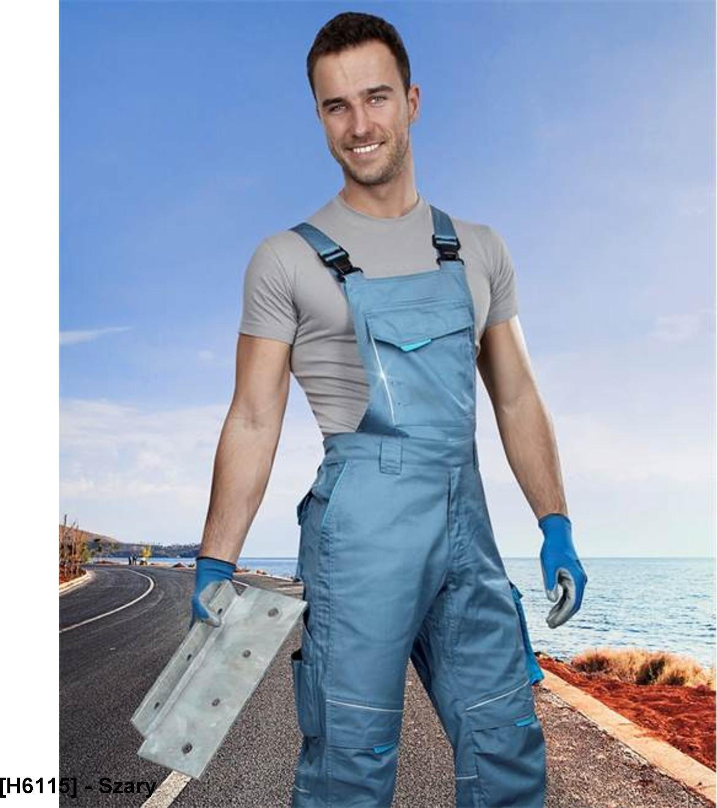 Ardon SUMMER - spodnie ogrodniczki - szary 46