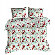 Pościel - pościel z bawełny płaskiej 180x200 + 2 poszewki B 77-1 ptaszak niebieski - miniaturka - grafika 1