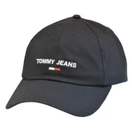 Czapki i chusty sportowe męskie - Czapka z daszkiem Tommy Jeans Sport Cap Czarna - AW0AW11660-BDS - miniaturka - grafika 1