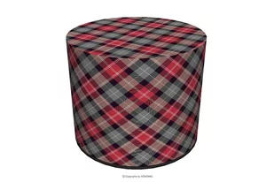 Pufa w czerwoną kratę RASIL - Pufy i podnóżki - miniaturka - grafika 1