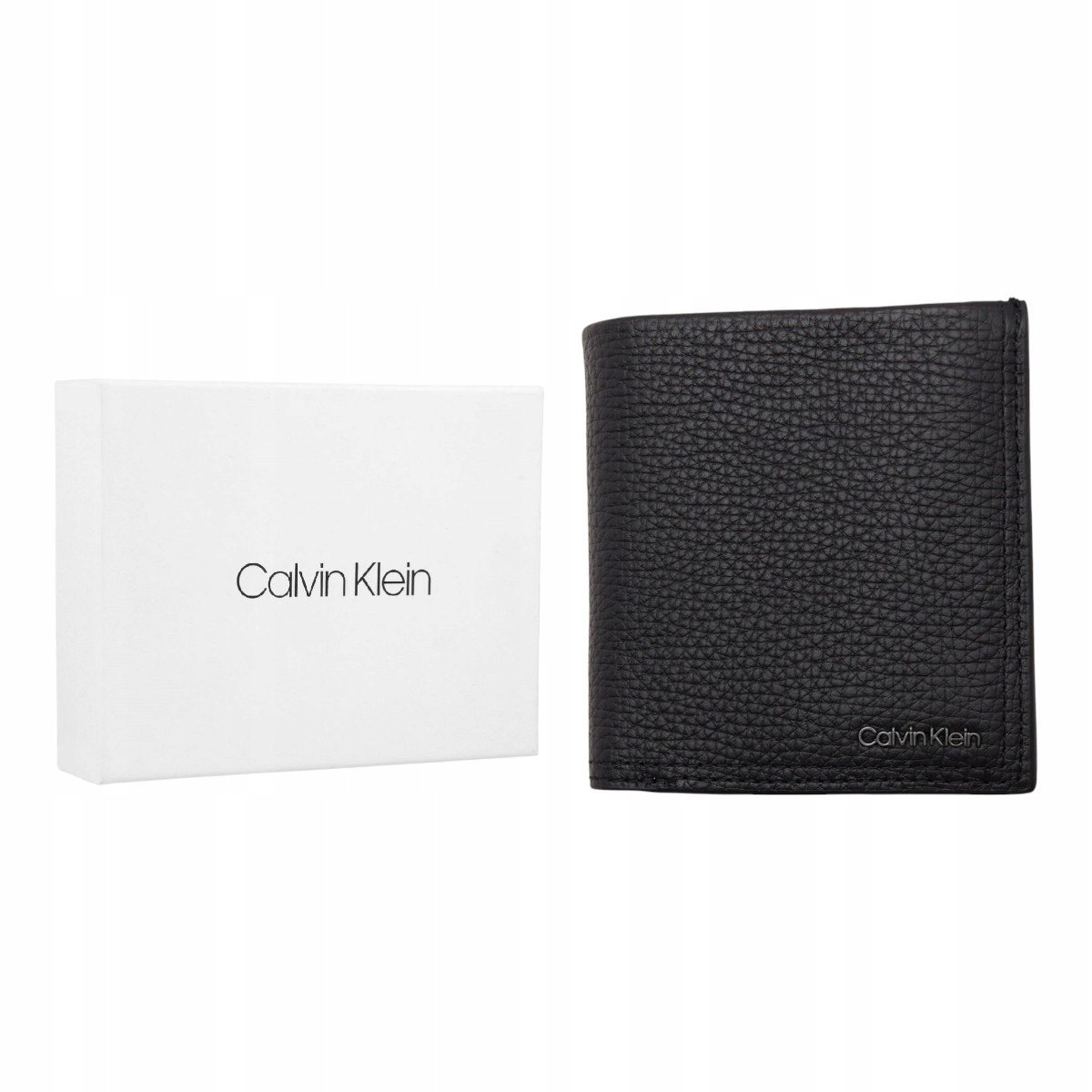 CALVIN KLEIN BEZPIECZNY PORTFEL MĘSKI MINIMALISM TRIFOLD CZARNY