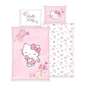 Pościel dla dzieci - Pościel 140x200 Hello Kitty kwiaty różowa poszewka 70x90 - miniaturka - grafika 1