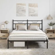 Łóżka - vidaXL Łóżko bez materaca, dąb sonoma, 140x200 cm - miniaturka - grafika 1