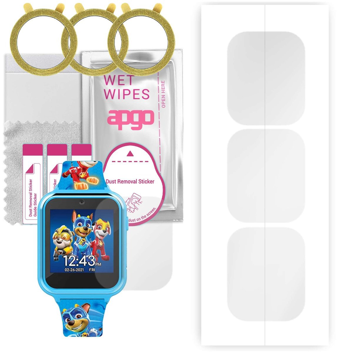 3x Folia hydrożelowa do Accutime PAW4316AZ - apgo Smartwatch Hydrogel Protection Ochrona na ekran smartwatcha