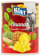 Owoce w puszkach i słoikach - Kier Ananas Kawałki w Lekkim Syropie 340g - Kier - miniaturka - grafika 1