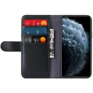 Etui i futerały do telefonów - Crong Premium Booklet Wallet Skórzane etui do iPhone 11 Pro Max z kieszeniami + funkcja podstawki (czarny) CRG-BKW1-IP11PM-BLK - miniaturka - grafika 1