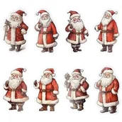 Szkolne artykuły papiernicze - Naklejki papierowe na taśmie Mikołaje 250szt - miniaturka - grafika 1