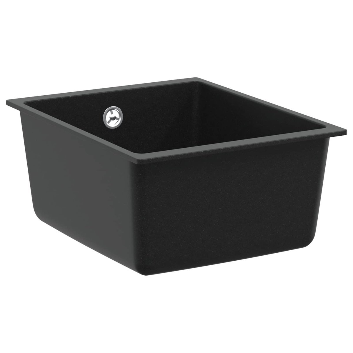 vidaXL Zlew Czarny 370 x 460 mm 80% Kwarc i 20% Żywica