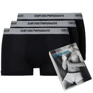 Majtki męskie - Emporio Armani czarne bokserki majtki męskie Stretch Trunk 3-pack L - miniaturka - grafika 1